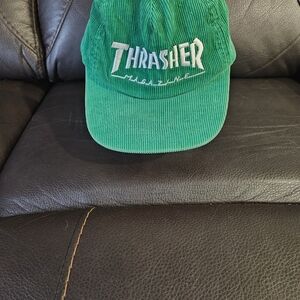 Thrasher Green Corduroy Cap